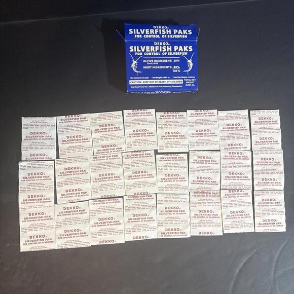 Dekko Silverfish Paks 1 Box (24 individual) Silverfish Control Baits - Picture 2 of 12